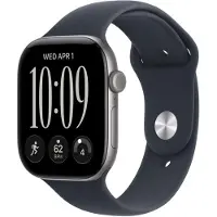Apple Watch Series 12 GPS + Cellular 46 mm tähtiharmaa alumiini, musteensininen Urheiluranneke - S/M