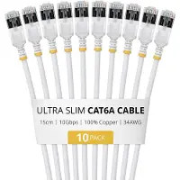 StarTech.com 15cm White Ultra Slim Cat6A (6ASTP34WHS15CM10PK)