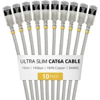 StarTech.com 15cm Gray Ultra Slim Cat6A (6ASTP34GRS15CM10PK)