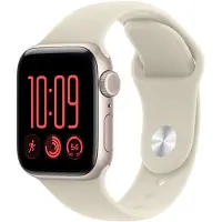 Apple Watch SE 3 GPS + Cellular 40 mm tähtivalkea alumiinikuori ja hiekanvärinen urheiluranneke - S/M