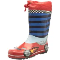 Playshoes Kumisaappaat 'Rennwagen' sininen / punainen / valkoinen