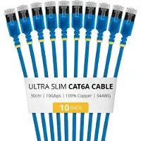 StarTech.com 30cm Blue Ultra Slim Cat6A (6ASTP34BLS30CM10PK)
