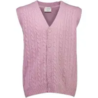 Lindbergh Lambswool Button Slipover - Pink - L
