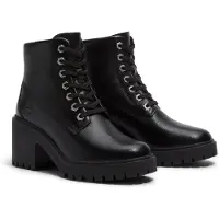 Timberland for woman. TB0A5S49W021 Stone Heights black leather ankle boots (36 W), 5 to 8 cm, Laces, Casual