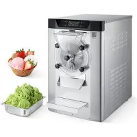 Vevor kaupallinen jäätelökone, 2000 W 12–20 l tunnissa, pöytämallin Gelato-jäätelökone, jossa 6 litran 304-ruostumattomasta teräksestä valmistettu sylinteri, automaattisesti puhdistuva LED-paneeli väl