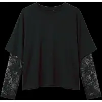Vero Moda Vmcube Ls O-Neck Lace Top Jrs Lcs - Black - XS