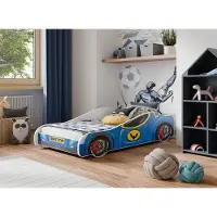KOBI Lastensänky Car II patjalla 150 cm x 74 cm x 44 cm, Batman-auto