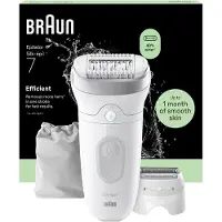 Braun Silk·épil 7 SE7-041 märkä- ja kuiva-ajoon -epilaattori, valkoinen