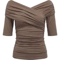Vila Objlevih 2/4 Cross Over Top Noos - Brown - XL
