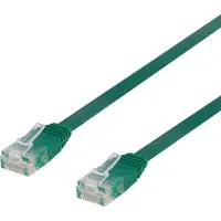 Deltaco – U/UTP Cat6 laitekaapeli, litteä, 0,3m, 250MHz, vihreä (TP-603G-FL)