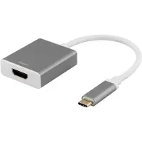 Deltaco USB-C - HDMI, tähtiharmaa
