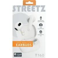 STREETZ Aidot langattomat nappikuulokkeet, valkoiset