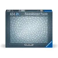Ravensburger 654 bitar Krypt Silverpussel, Vuxna & barn 14 år, Monochrome Challenge, 12000071,