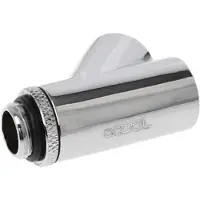 Alphacool Eiszapfen Y-connector 45° - G1/4 kierrettävä, 2x sisäkierre/1x ulkokierre, Chrome