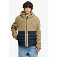 Superdry Hood Outdoor Borg Quilt Hybrid Takki