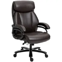 Aosom Toimiston tuoli 72x83x122cm, musta/tummanruskea