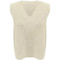 Vila Vilampe V-Neck Knit Waistcoat - Cream - XL