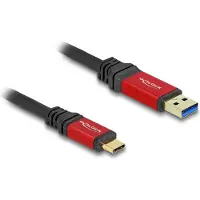 DeLOCK – USB 10 Gbps Cable USB Type-A male to USB Type-C male 1 m red metal (80617)