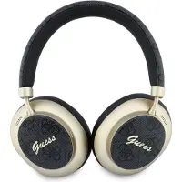 GUESS PU 4G Gold Script Metal Logo ENC-langattomat kuulokkeet - musta