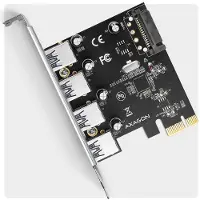 Axagon 4-porttinen 3.2 Gen1 USB-A -lisäkortti, 15-pin SATA-lisävirta