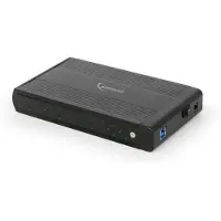 Gembird EE3-U3S-3, HDD-kotelo, 3.5", SATA, 4,8 Gbit/s, USB-liitettävyys, Musta