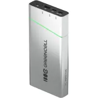 Green Cell – PBPLGC20P, 20800 mAh, Litiumioni (Li-Ion), Power Delivery, 20800 W, Alumiini, Musta, Vihreä, Vaaleanharmaa, Hopea