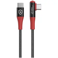 Microconnect Safe Charge kulma USB-C Data Blocker -kaapeli, 240 W, 1,5 m, musta, punainen