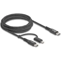 DeLOCK – USB-kaapeli 2-in-1 USB-C - USB-C Lightning iPhone/iPad MFi60W 2 m (81171)