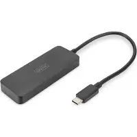 Digitus DS-45334, DisplayPort, 3x DisplayPort, 3840 x 2160 pikseliä, Musta, Akryylinitriilibutadieenistyreeni (ABS), 4K Ultra HD