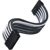 Silverstone PP07E-MBBW, 1 x 24-pin ATX -jatkokaapeli, 300mm, musta/valkoinen