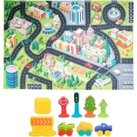 Colorbaby Esikoululaisten Pehmeät Ajoneuvot-kaupunkimatto 144x100 Cm