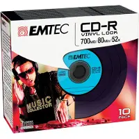 Emtec CD-R Vinyl Look, CD-R, 120 mm, 700 MB, 10 kpl (ECOC801052SLVY)
