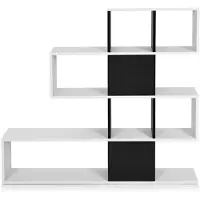ProMotion Itsestään seisova hylly 120x19,5x109cm, valkoinen/musta väri