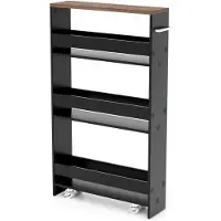 ProMotion Keittiövaunu 47,5x13x80,5 cm, musta/ruskea
