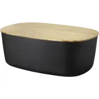 Rig-Tig Leipälaatikko BOX-IT 34 cm, musta, muovi / bambu,