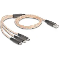 DeLOCK – USB RGB Charging Cable 3 in 1 Type-A to Lightning / Micro USB / USB Type-C 1.20 m (88158)