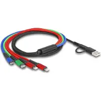 DeLOCK 87884, 1,2 m, USB A/USB C, 2 x Lightning / Micro USB-B / USB C, USB 2.0, Musta, Sininen, Vihreä, Punainen