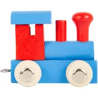 Small Foot - Wooden Letter Train Locomotive Red/Blue - 12