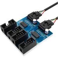 Akasa Internal 1-to-4 USB 2.0 Splitter Hub Cable,3m,5V / 0.5A (AK-CBUB64-30BK)