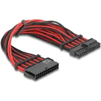DeLOCK – Extension Cable 24 pin ATX male to 24 pin ATX female textile shielding red-black 30 cm (80973)