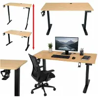 Kik Säädettävä sähkötyöpöytä KX2640_1 120x60 cm, Ruskea