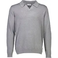 Lindbergh Ecovero L/S V-Neck Polo - Grey - L
