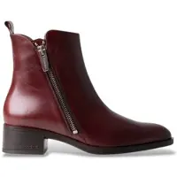Wonders for woman. D-1810 Burgundy D-1810 ankle boots (39), Leather, 3 to 5 cm, Zip, Casual, Maroon