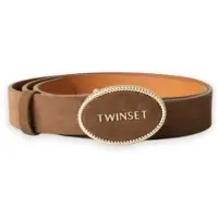 Twinset for woman. 262TO5280 Beige logo belt (L), Brown, Casual, Synthetic