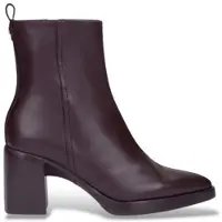 Wonders for woman. L-1601 Burgundy leather L-1601 booties (38), Brown, 5 to 8 cm, Zip, Classic