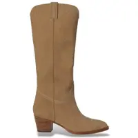 Ralph Lauren for woman. 802P12042001 Beige suede Harpher tall boots (38), Leather, 3 to 5 cm, None, Casual