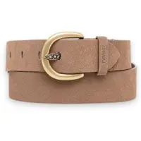 Twinset for woman. 262TO5630 Brown suede belt with logo (S), Beige, Casual