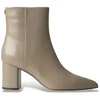 Twinset for woman. 262TGT056 Beige leather ankle boots (41), 5 to 8 cm, Zip, Casual