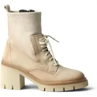 Hispanitas for woman. HI254281 Zurich Rock White Cream Leather Ankle Boots (41), 5 to 8 cm, Laces, Zip, Casual