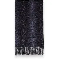 Twinset for woman. 262TO5020 Animal print stole blue (OSFA), Casual, Polyester